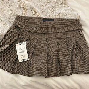 Zara Brown Checkered skirt NWT